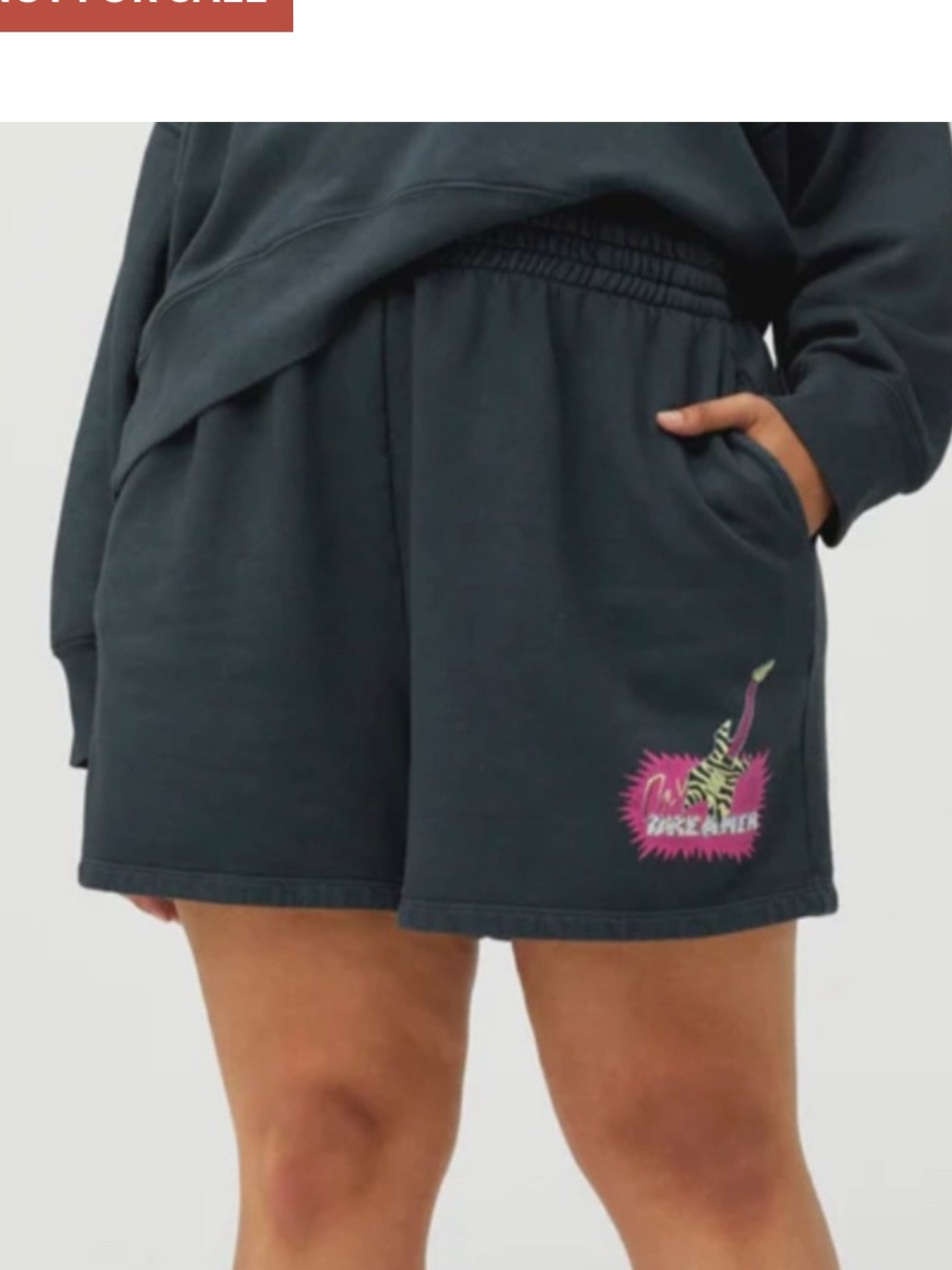 NWT Daydreamer Black Shorts with Pink & Green Guitar Graphic